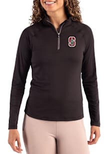 Cutter and Buck Stanford Cardinal Womens Black Coastline Qtr Zip