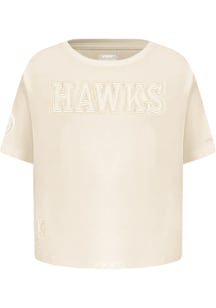 Pro Standard Atlanta Hawks Girls White Neutral Short Sleeve Fashion T-Shirt