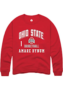 Amare Bynum Ohio State Buckeyes Mens Red NIL Arch Logo Player Crew