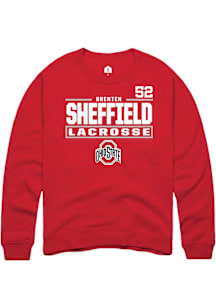 Brenten Sheffield Ohio State Buckeyes Mens Red NIL Stacked Box Player Crew