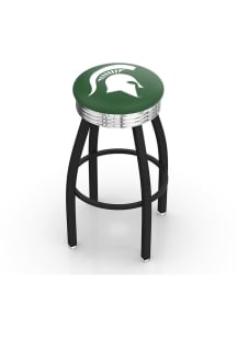 Black Michigan State Spartans 3 Ring Chrome Seat Pub Stool