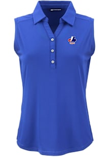 Cutter and Buck Montreal Expos Womens Blue Cooperstown  Forge Eco Polo Shirt