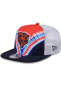 New Era Chicago Bears Navy Blue Golfer Dye 9FIFTY Trucker Mens Snapback Hat