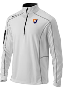 Columbia Illinois Fighting Illini Mens White Vault Heat Seal Omni Wick Shotgun Long Sleeve Qtr Zip..