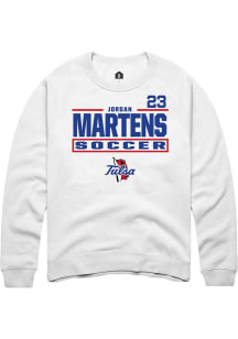 Jordan Martens Rally Mens White Tulsa Golden Hurricane NIL Stacked Box Player Crew