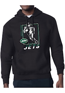Starter New York Jets Mens Black Grid Long Sleeve Hoodie