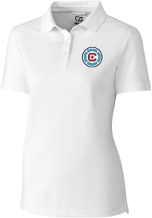 Cutter and Buck Chicago Fire Womens White Advantage Short Sleeve Polo Shirt