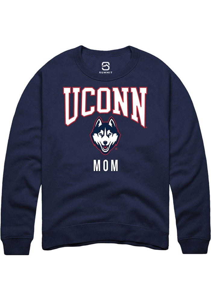 Summit Sportswear UConn Huskies Mens NAVY Mom Crew Sweatshirt