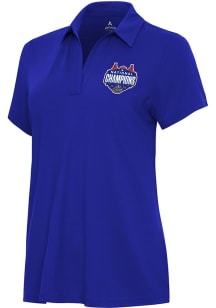 Antigua Florida Gators Womens Blue 2025 Mens Basketball National Champions Era Short Sleeve Polo S..