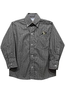 Vive La Fete Colorado Buffaloes Toddler Black Gingham Long Sleeve Polo
