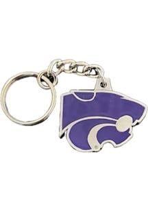 K-State Wildcats Pewter Die Cut Mascot Keychain - Silver