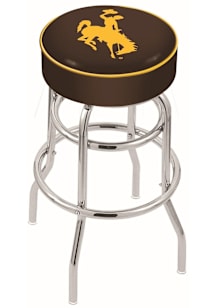 Wyoming Cowboys Double-Ring Swivel Pub Stool - Black
