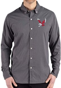 Cutter and Buck Eastern Washington Eagles Mens Black Gingham LS Woven Long Sleeve Dress Shirt