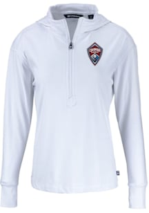 Cutter and Buck Colorado Rapids Womens White Daybreak Hood Qtr Zip