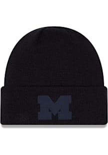 New Era Michigan Wolverines Navy Blue DL Tonal TPU Rib Cuff Mens Knit Hat