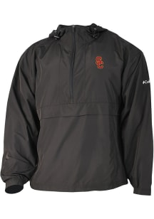 Mens USC Trojans Black Columbia Heat Seal Prodigy Qtr Zip Pullover