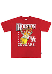 SLAM Houston Cougars Red Basketball Hoops Heavyweight Short Sleeve T Shirt