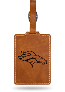Denver Broncos Brown Laser Engraved Luggage Tag