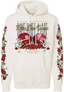 Something Inked Indiana Hoosiers Mens Ivory 2026 Rose Bowl Head to Head Sleeves Long Sleeve Hoodie