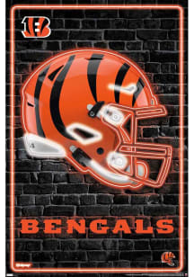 Cincinnati Bengals Neon Helmet Unframed Poster