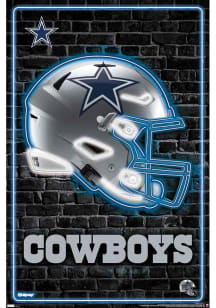 Dallas Cowboys Neon Helmet Unframed Poster