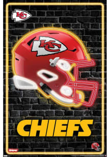 Kansas City Chiefs Neon Helmet Unframed Poster