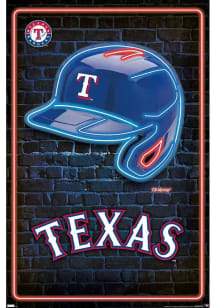 Texas Rangers Neon Helmet Unframed Poster