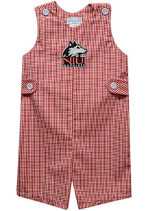 Vive La Fete Northern Illinois Huskies Baby Red Gingham Overalls