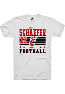 Landen Schaefer Cincinnati Bearcats White Football NIL Striped Short Sleeve Player T Shirt