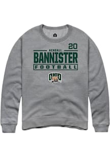 Kendall Bannister Ohio Bobcats Mens Graphite Football NIL Stacked Box Player Crew
