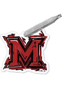 Miami RedHawks Justin Patton Logo Ornament - Red