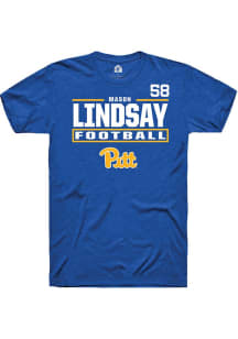 mason lindsay Rally Mens Blue Pitt Panthers NIL Stacked Box Player T Shirt