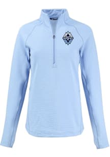 Cutter and Buck Vancouver Whitecaps FC Womens Light Blue Pehastin Qtr Zip