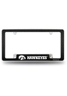 Iowa Hawkeyes Carbon Fiber All Over Chrome License Plate Frame - Silver