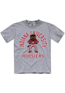 Youth Grey Indiana Hoosiers Bison Arch Wordmark Short Sleeve T-Shirt