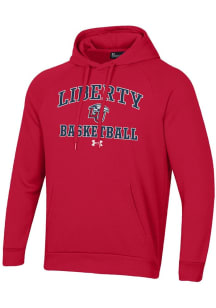 Under Armour Liberty Flames Mens Red Basketball Rival Long Sleeve Hoodie