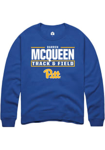 Darren McQueen Rally Mens Blue Pitt Panthers NIL Stacked Box Player Crew
