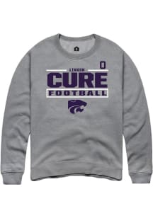 Linkon Cure Rally Mens Graphite K-State Wildcats NIL Stacked Box Player Crew