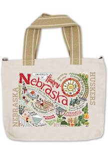 Nebraska Cornhuskers White 14x18 Canvas Tote