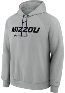 Nike Missouri Tigers Mens Grey Practice Fleece Long Sleeve Hoodie