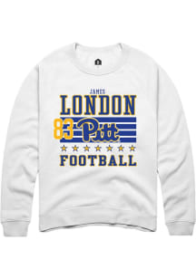 James London Rally Mens White Pitt Panthers NIL Striped Player Crew