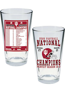 Indiana Hoosiers 16oz 2025 Scoreboard Perfect Season Pint Glass - White