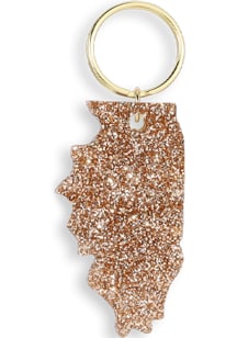 Illinois Glitter State Keychain