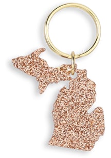 Michigan Glitter State Keychain