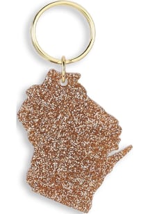 Wisconsin Glitter State Keychain