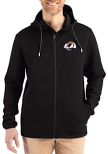 Cutter and Buck Los Angeles Rams Mens Black Epic Comfort Full Zip Light Weight Jacket