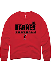 Tayden Barnes Cincinnati Bearcats Mens Red Football NIL Stacked Box Player Crew
