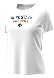 Under Armour Boise State Broncos Womens White Stacked over logo Motion Short Sleeve T-Shirt