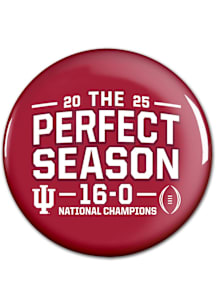 Indiana Hoosiers 2025 Football Perfect Season Nat Champ Button - Crimson