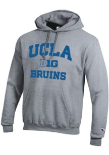 Mens UCLA Bruins Grey Champion Big Ten Powerblend Hooded Sweatshirt